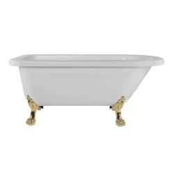 Stratford 60 Inch Acrylic Classic Clawfoot Tub - Wall Faucet Drillings - Lion Paw Feet -Bathroom Shop rma60rt3wlppb 1