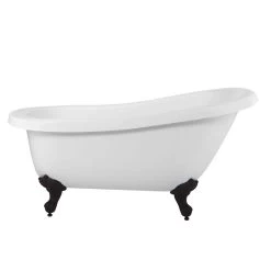 Bristol Acrylic Slipper Clawfoot Tub - Rim Faucet Drillings - Imperial Ball & Claw Feet -Bathroom Shop rma62sl0wsib front 2