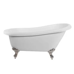 Bristol Acrylic Slipper Clawfoot Tub - Rim Faucet Drillings - Imperial Ball & Claw Feet -Bathroom Shop rma62sl0wsipn front 2