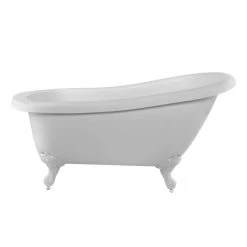 Bristol Acrylic Slipper Clawfoot Tub - Rim Faucet Drillings - Imperial Ball & Claw Feet -Bathroom Shop rma62sl0wsiw front 2