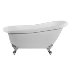 Bristol Acrylic Slipper Clawfoot Tub - No Faucet Drillings - Imperial Ball & Claw Feet -Bathroom Shop rma62sl7wsic front 5