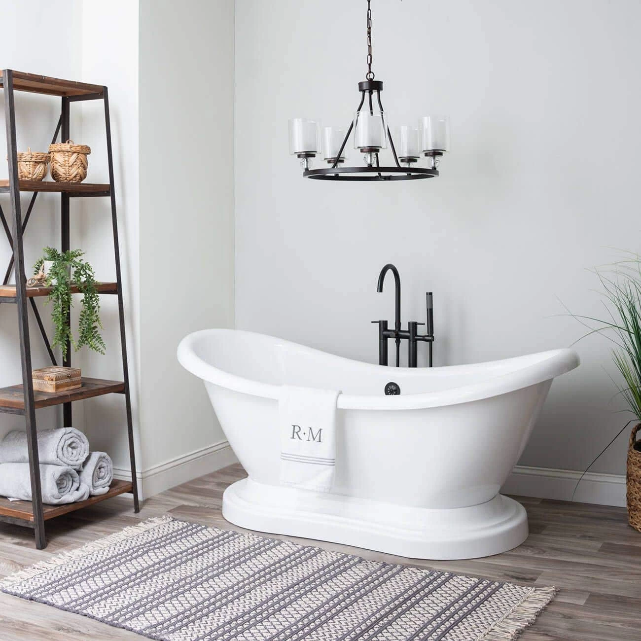 Madison 69 Inch Acrylic Double Slipper Freestanding Tub - No Faucet Drillings - White 1 Madison 69 Inch Acrylic Double Slipper Freestanding Tub - No Faucet Drillings - White