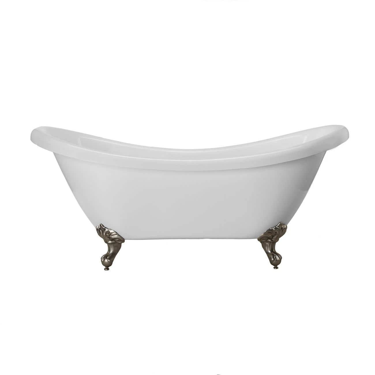 Victoria 70 Inch Acrylic Double Slipper Clawfoot Tub - No Faucet Drillings - Imperial Ball & Claw Feet 7 Victoria 70 Inch Acrylic Double Slipper Clawfoot Tub - No Faucet Drillings - Imperial Ball & Claw Feet - Image 7