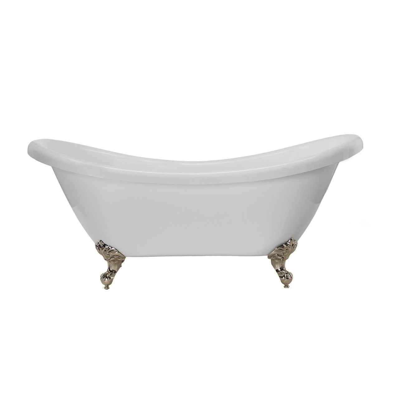Victoria 70 Inch Acrylic Double Slipper Clawfoot Tub - No Faucet Drillings - Imperial Ball & Claw Feet 8 Victoria 70 Inch Acrylic Double Slipper Clawfoot Tub - No Faucet Drillings - Imperial Ball & Claw Feet - Image 8
