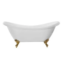 Victoria 70 Inch Acrylic Double Slipper Clawfoot Tub - No Faucet Drillings - Imperial Ball & Claw Feet 18 Victoria 70 Inch Acrylic Double Slipper Clawfoot Tub - No Faucet Drillings - Imperial Ball & Claw Feet -Bathroom Shop rma70ds0wsis 2