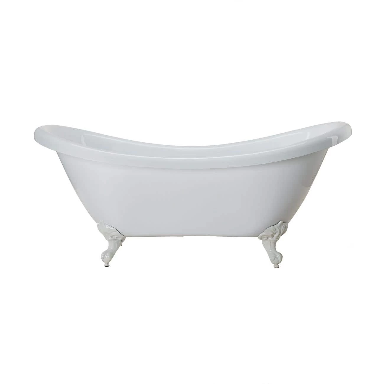 Victoria 70 Inch Acrylic Double Slipper Clawfoot Tub - No Faucet Drillings - Imperial Ball & Claw Feet 3 Victoria 70 Inch Acrylic Double Slipper Clawfoot Tub - No Faucet Drillings - Imperial Ball & Claw Feet - Image 3