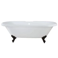 Halifax 70 Inch Acrylic Double Ended Clawfoot Tub - Rim Faucet Drillings - Imperial Ball & Claw Feet -Bathroom Shop rma71de7wdib 2 1