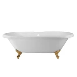 Halifax 70 Inch Acrylic Double Ended Clawfoot Tub - Rim Faucet Drillings - Imperial Ball & Claw Feet -Bathroom Shop rma71de7wdis 2 1