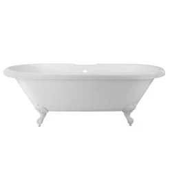 Halifax 70 Inch Acrylic Double Ended Clawfoot Tub - Rim Faucet Drillings - Imperial Ball & Claw Feet -Bathroom Shop rma71de7wdiw 2 1