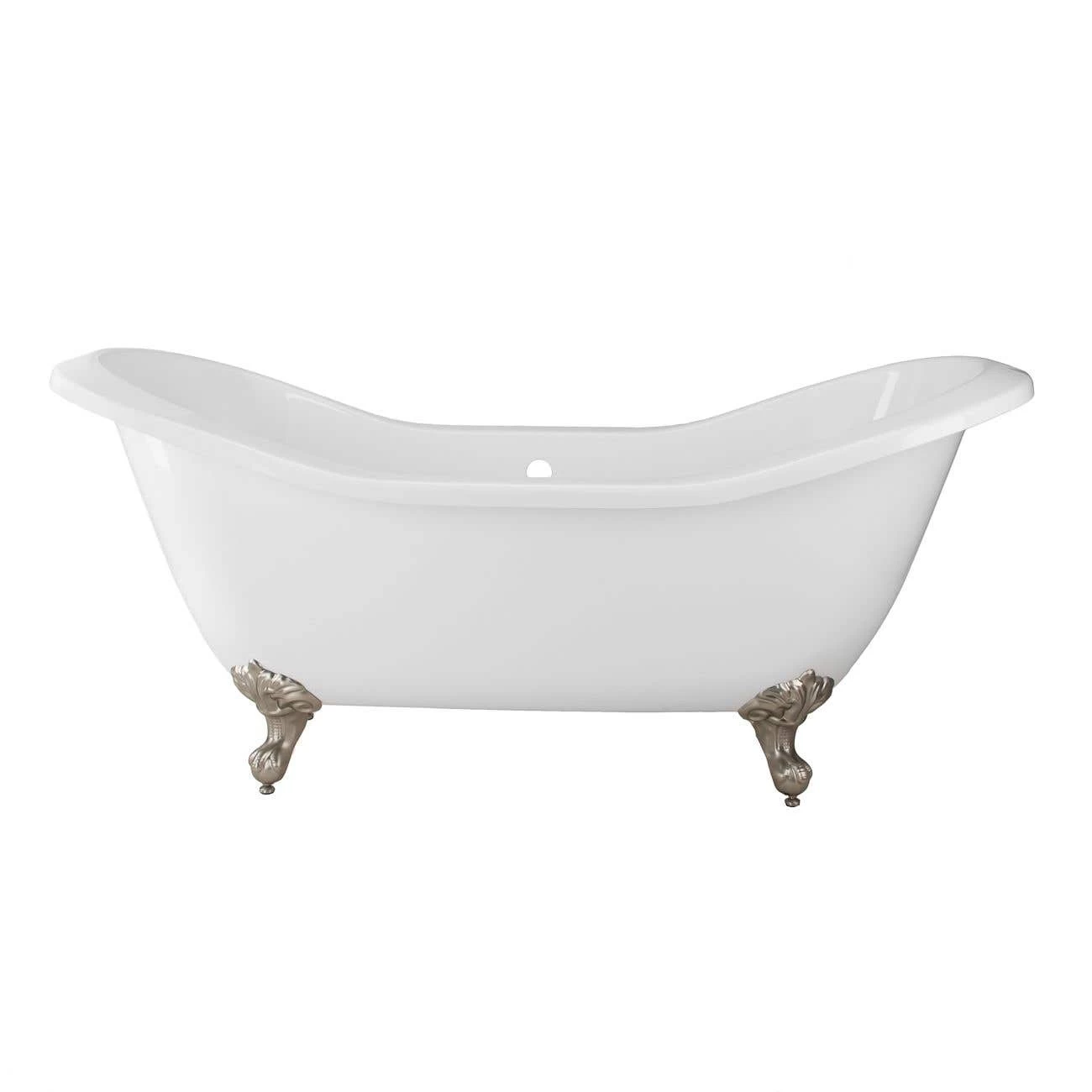 Serenity 72 Inch Acrylic Double Slipper Clawfoot Tub - No Faucet Drillings - Imperial Ball & Claw Feet 3 Serenity 72 Inch Acrylic Double Slipper Clawfoot Tub - No Faucet Drillings - Imperial Ball & Claw Feet - Image 3