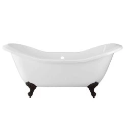 Serenity 72 Inch Acrylic Double Slipper Clawfoot Tub - No Faucet Drillings - Imperial Ball & Claw Feet 9 Serenity 72 Inch Acrylic Double Slipper Clawfoot Tub - No Faucet Drillings - Imperial Ball & Claw Feet -Bathroom Shop rma72ds0diorb side 1 1