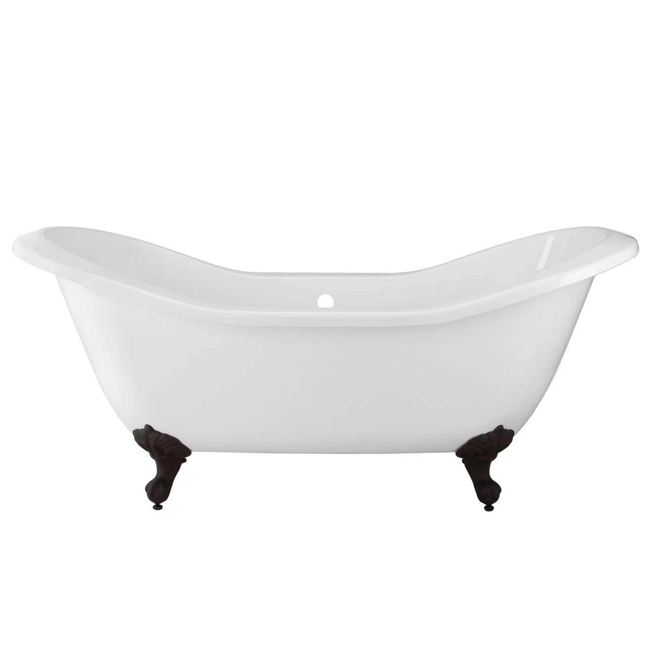 Serenity 72 Inch Acrylic Double Slipper Clawfoot Tub - No Faucet Drillings - Imperial Ball & Claw Feet 4 Serenity 72 Inch Acrylic Double Slipper Clawfoot Tub - No Faucet Drillings - Imperial Ball & Claw Feet - Image 4