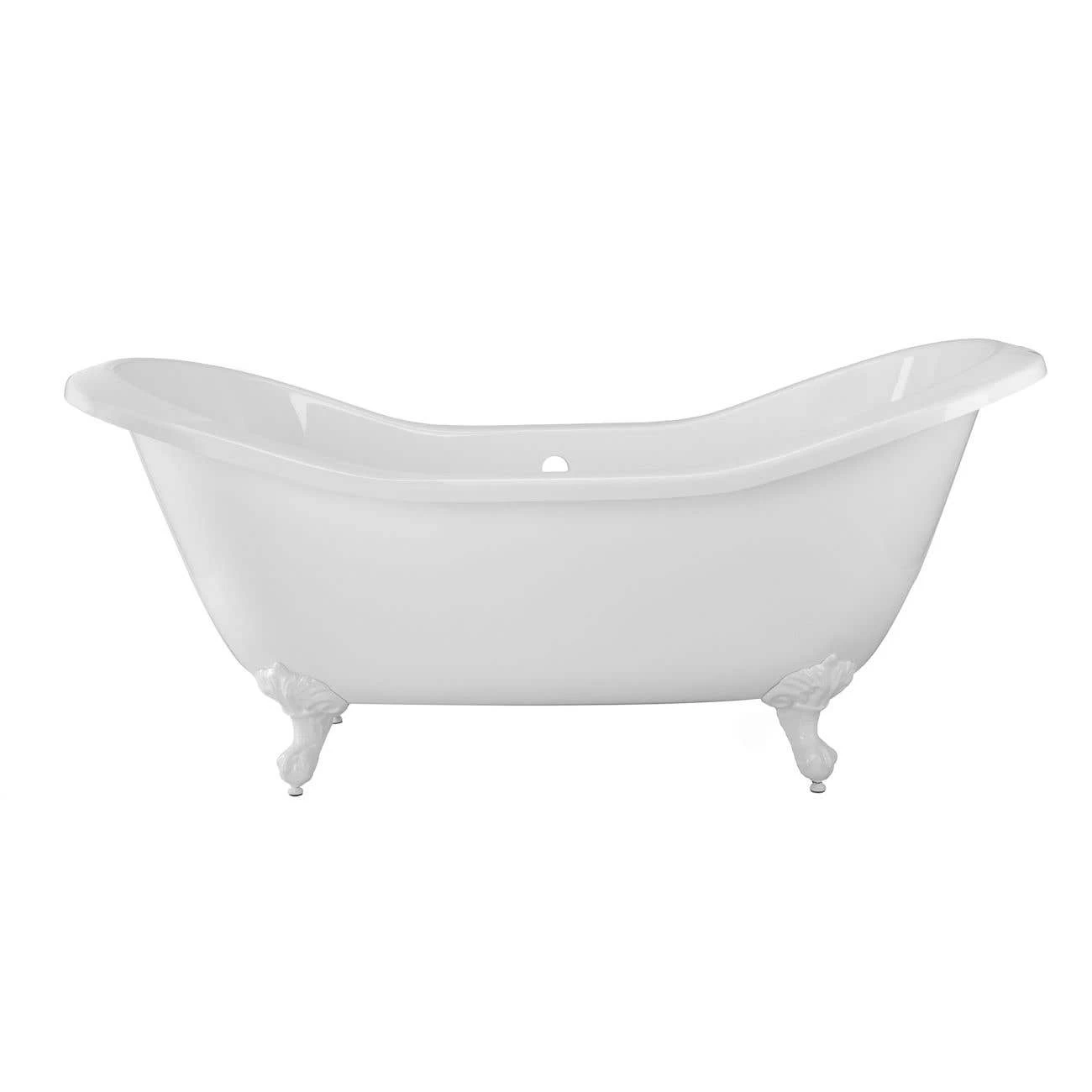 Serenity 72 Inch Acrylic Double Slipper Clawfoot Tub - No Faucet Drillings - Imperial Ball & Claw Feet 6 Serenity 72 Inch Acrylic Double Slipper Clawfoot Tub - No Faucet Drillings - Imperial Ball & Claw Feet - Image 6