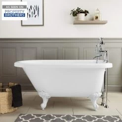Savanna Acrylic Classic Clawfoot Tub - Rim Faucet Drillings - Ball & Claw Feet