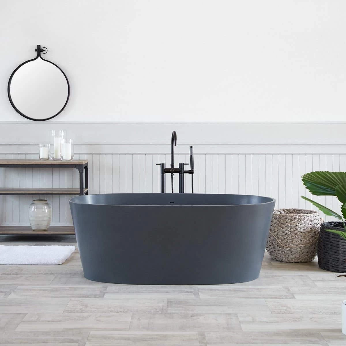 Solano 59 Inch Resin Double Ended Matte Tub 2 Solano 59 Inch Resin Double Ended Matte Tub - Image 2