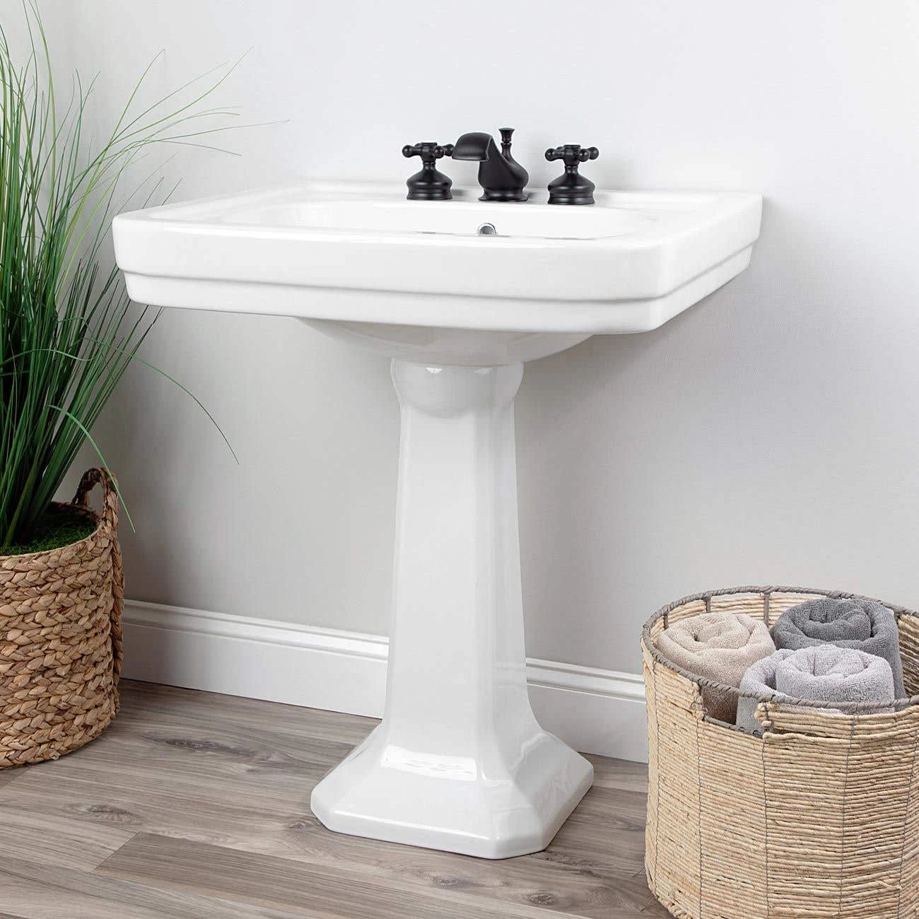 Valeta 28 Inch Pedestal Sink 1 Valeta 28 Inch Pedestal Sink