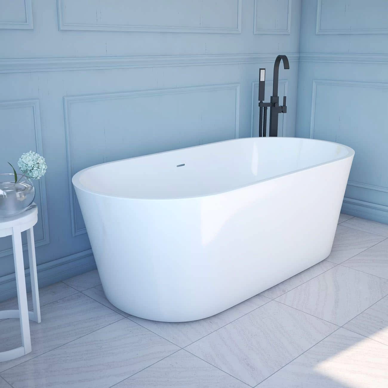 Mia Freestanding Acrylic Soaking Tub - No Faucet Drillings 1 Mia Freestanding Acrylic Soaking Tub - No Faucet Drillings