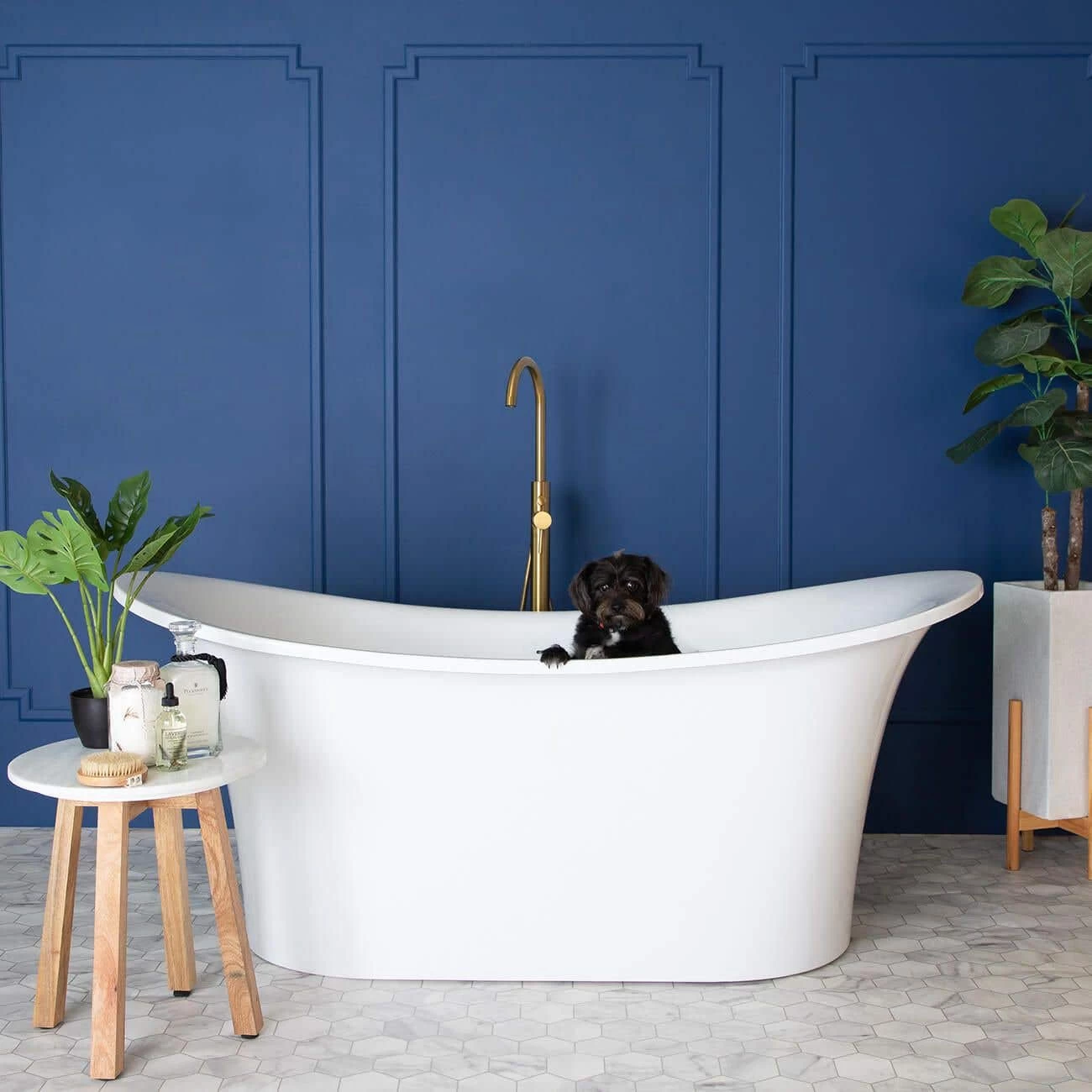 Campbell Acrylic Double Slipper Freestanding Tub - No Faucet Drillings 2 Campbell Acrylic Double Slipper Freestanding Tub - No Faucet Drillings - Image 2