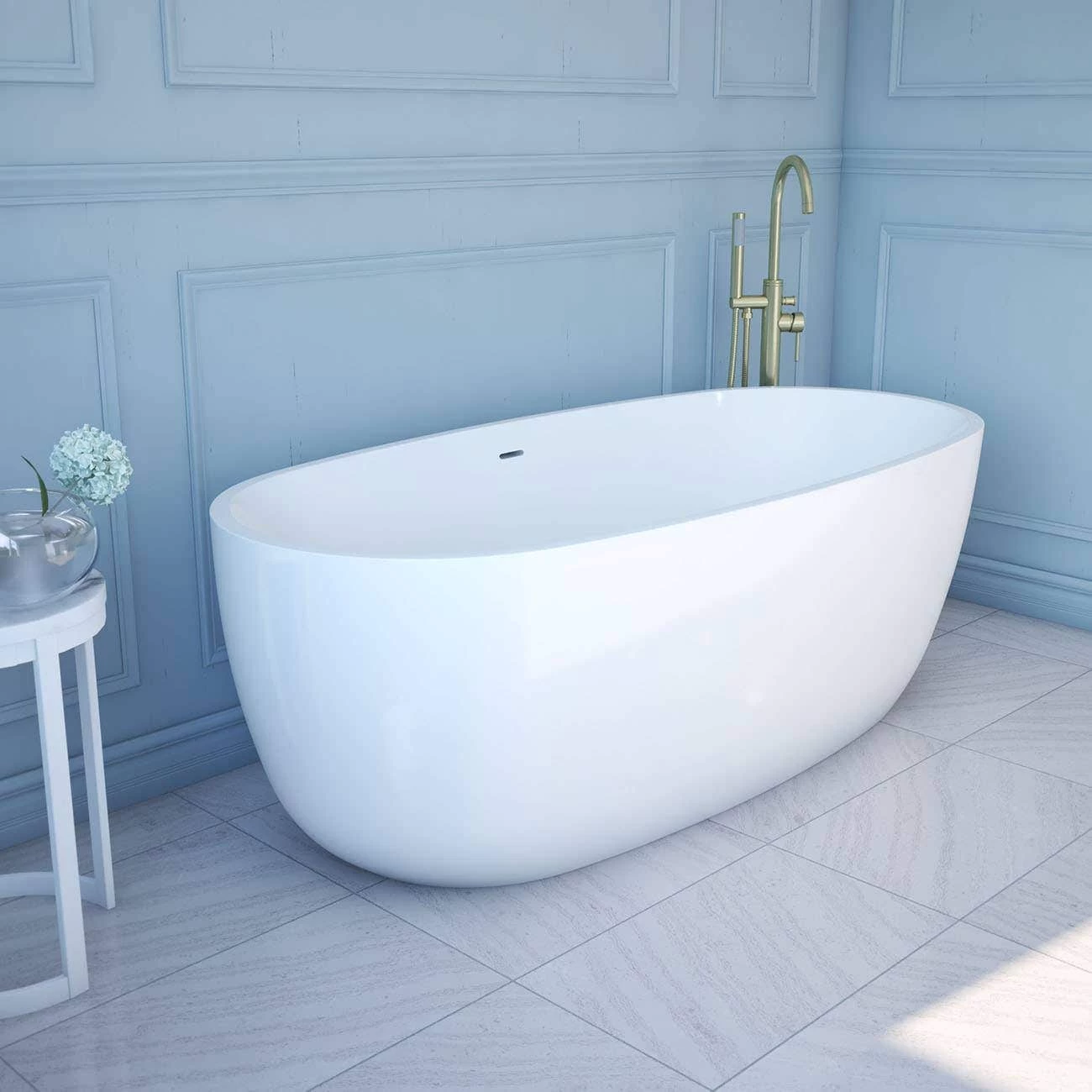 Zoey Acrylic Double Ended Freestanding Tub - No Faucet Drillings 1 Zoey Acrylic Double Ended Freestanding Tub - No Faucet Drillings