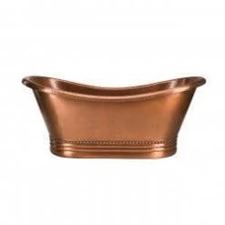 Duncan 66 Inch Copper Freestanding Double Slipper Bathtub - Medium Copper -Bathroom Shop rmc1 m front
