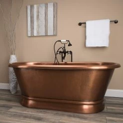 Isabel 72 Inch Copper Freestanding Double Ended Bathtub - Medium Copper -Bathroom Shop rmc15 m life2 1