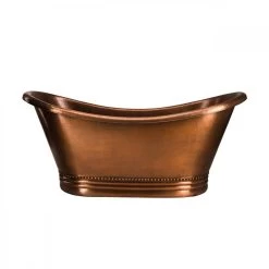 Harlow 71 Inch Copper Freestanding Double Slipper Bathtub - Medium Copper 13 Harlow 71 Inch Copper Freestanding Double Slipper Bathtub - Medium Copper -Bathroom Shop rmc2 m front