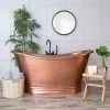 Harlow 71 Inch Copper Freestanding Double Slipper Bathtub - Medium Copper