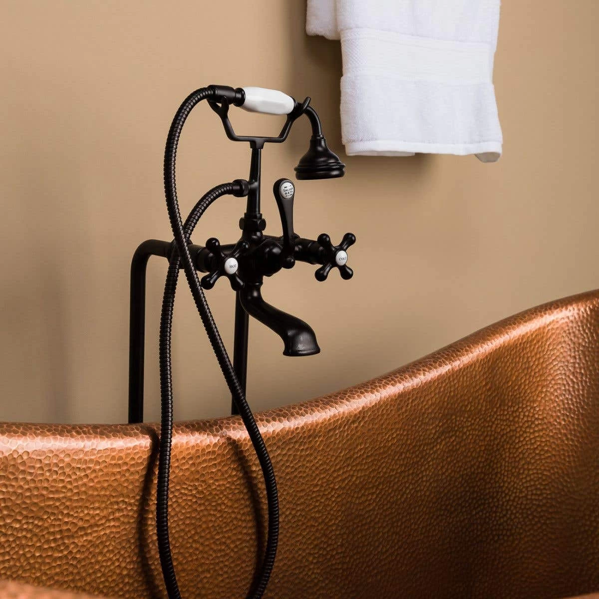 Abbott 66 Inch Copper Freestanding Double Slipper Bathtub - Medium Copper 5 Abbott 66 Inch Copper Freestanding Double Slipper Bathtub - Medium Copper - Image 5