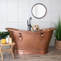 Abbott 66 Inch Copper Freestanding Double Slipper Bathtub - Medium Copper 14 Abbott 66 Inch Copper Freestanding Double Slipper Bathtub - Medium Copper -Bathroom Shop rmc3 m dog life