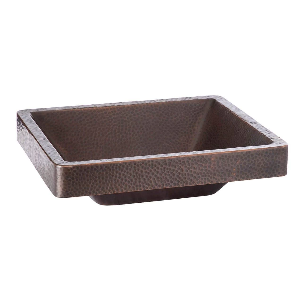 Skirted Semi-Recessed Hammered Copper Sink 2 Skirted Semi-Recessed Hammered Copper Sink - Image 2