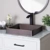 Skirted Semi-Recessed Hammered Copper Sink
