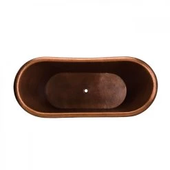 Hadley 71 Inch Copper Freestanding Double Slipper Bathtub - Medium Copper -Bathroom Shop rmc4 m top