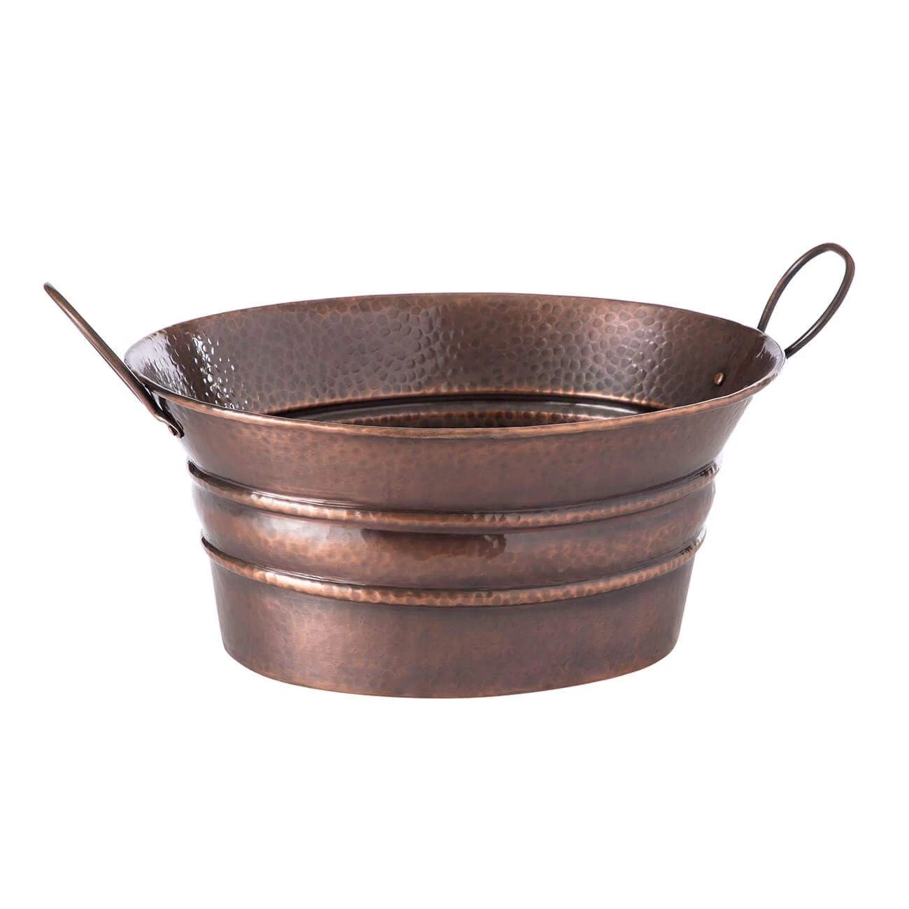 Hammered Copper Bucket Vessel Sink With Handles 2 Hammered Copper Bucket Vessel Sink With Handles - Image 2
