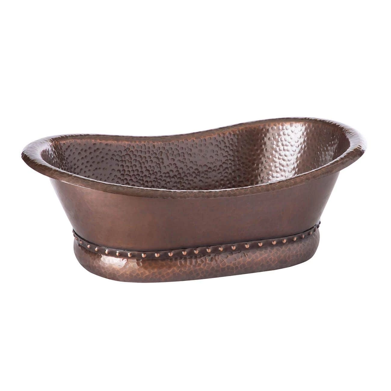Hammered Copper Oval Bath Tub Vessel Sink 2 Hammered Copper Oval Bath Tub Vessel Sink - Image 2
