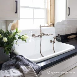 36 Inch Cast Iron High Back Farm Sink -Bathroom Shop rmcastsink36 wh alt