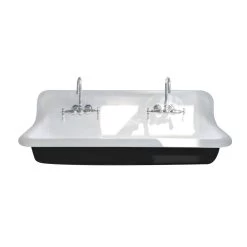 48 Inch Cast Iron Wall Mount Farmhouse Trough Sink 18 48 Inch Cast Iron Wall Mount Farmhouse Trough Sink -Bathroom Shop rmcastsink48 blk white