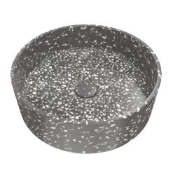 Terrazzo 14 Inch Round Bathroom Sink -Bathroom Shop rmczz015 gt wh angle