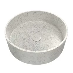 Terrazzo 14 Inch Round Bathroom Sink -Bathroom Shop rmczz015 wt wh angle