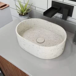 Terrazzo 14 Inch Oval Bathroom Sink