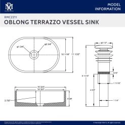 Terrazzo 14 Inch Oval Bathroom Sink -Bathroom Shop rmczz11 specs