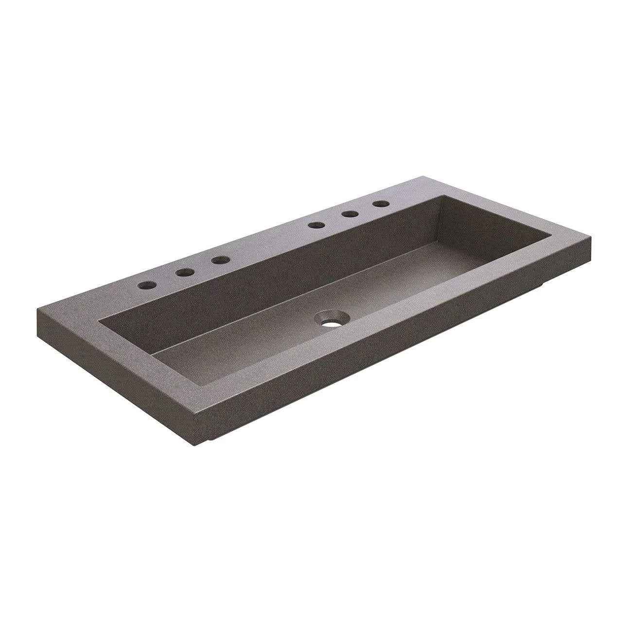 Portland Collection 39 Inch Concrete Semi-Recessed Sink 1 Portland Collection 39 Inch Concrete Semi-Recessed Sink