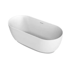 Mindy Matte White Double Ended Freestanding Tub -Bathroom Shop rmd mindy angle