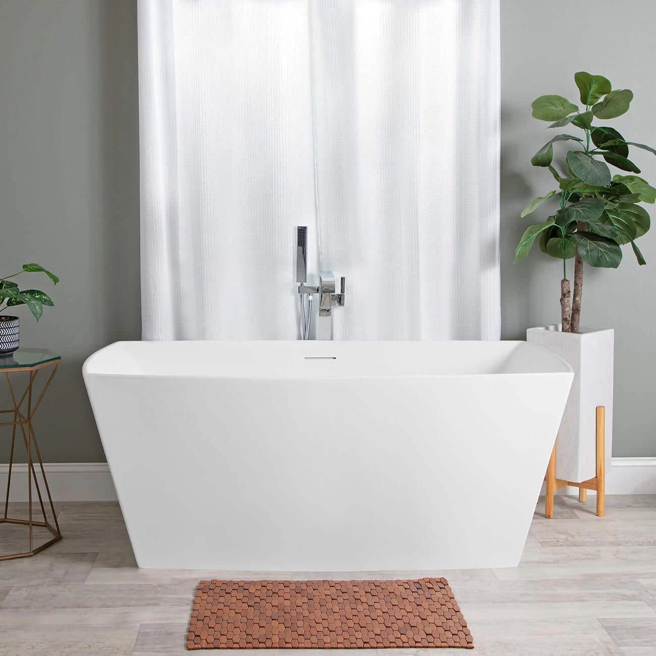 Brenna Matte White Double Ended Freestanding Tub 1 Brenna Matte White Double Ended Freestanding Tub