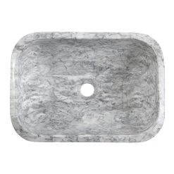 Luna Cararra White Marble Vessel Bathroom Sink -Bathroom Shop rmfa 161 top white