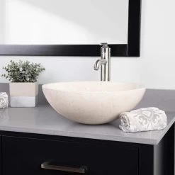 Brighton Beige Marble Vessel Bathroom Sink