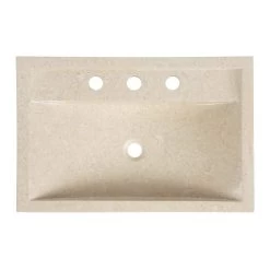 Camille Marble Rectangular Vessel Sink -Bathroom Shop rmfa 661 24 top white