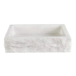 Asher Marble Rectangular Vessel Sink -Bathroom Shop rmfa x02 front white