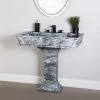 Augusta 36 Inch Polished Carrara Marble Pedestal Sink