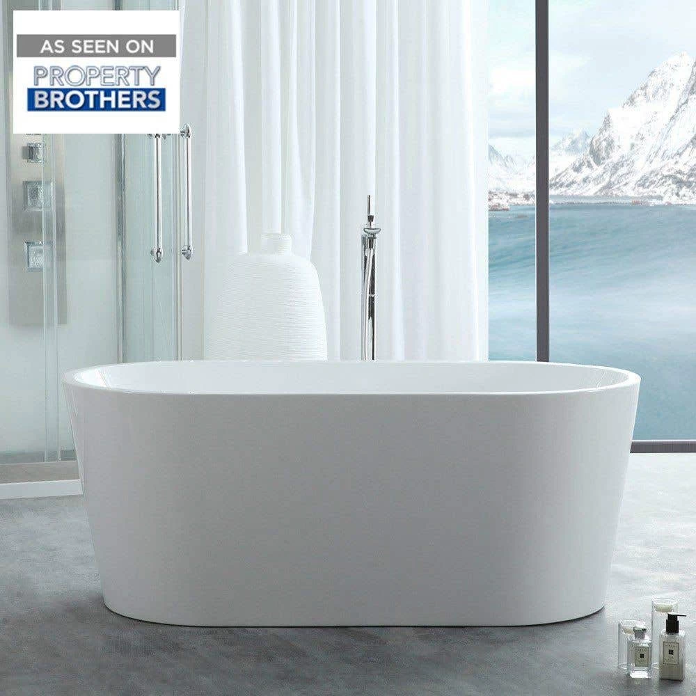 Chloe Acrylic Double Ended Freestanding Tub - No Faucet Drillings 1 Chloe Acrylic Double Ended Freestanding Tub - No Faucet Drillings