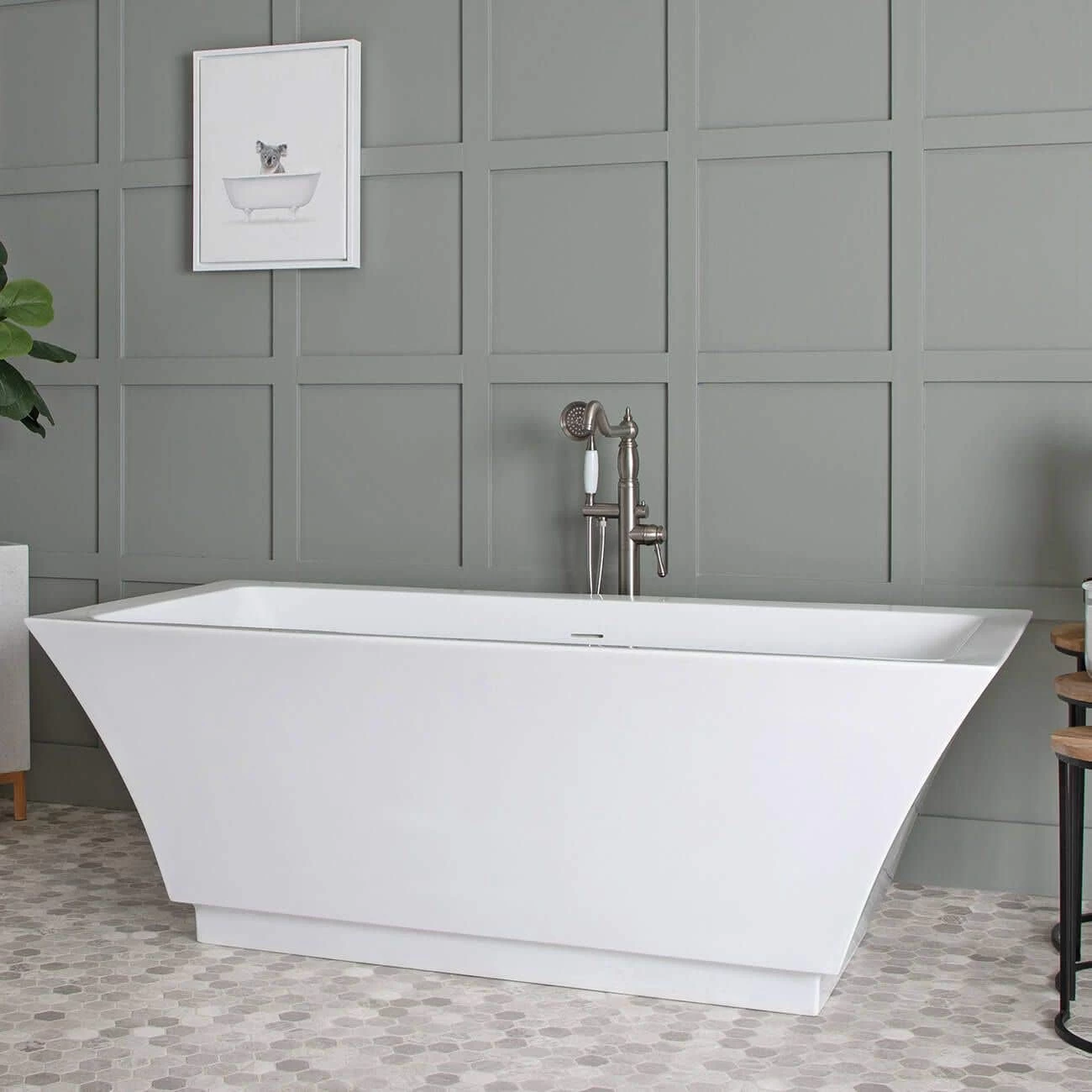 Asher Acrylic Double Ended Freestanding Tub - No Faucet Drillings 2 Asher Acrylic Double Ended Freestanding Tub - No Faucet Drillings - Image 2